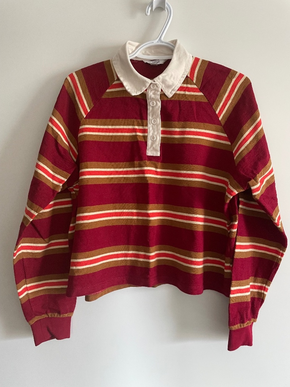 Next Red Striped Cropped Rugby Shirt